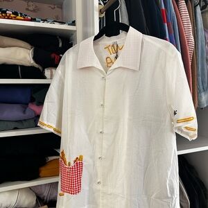 Stylish unisex White and Yellow Casual Shirt